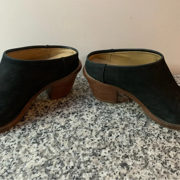 Poppy Barley Nubuck The Heeled Mule Black Suede 7 - Picture 12 of 14